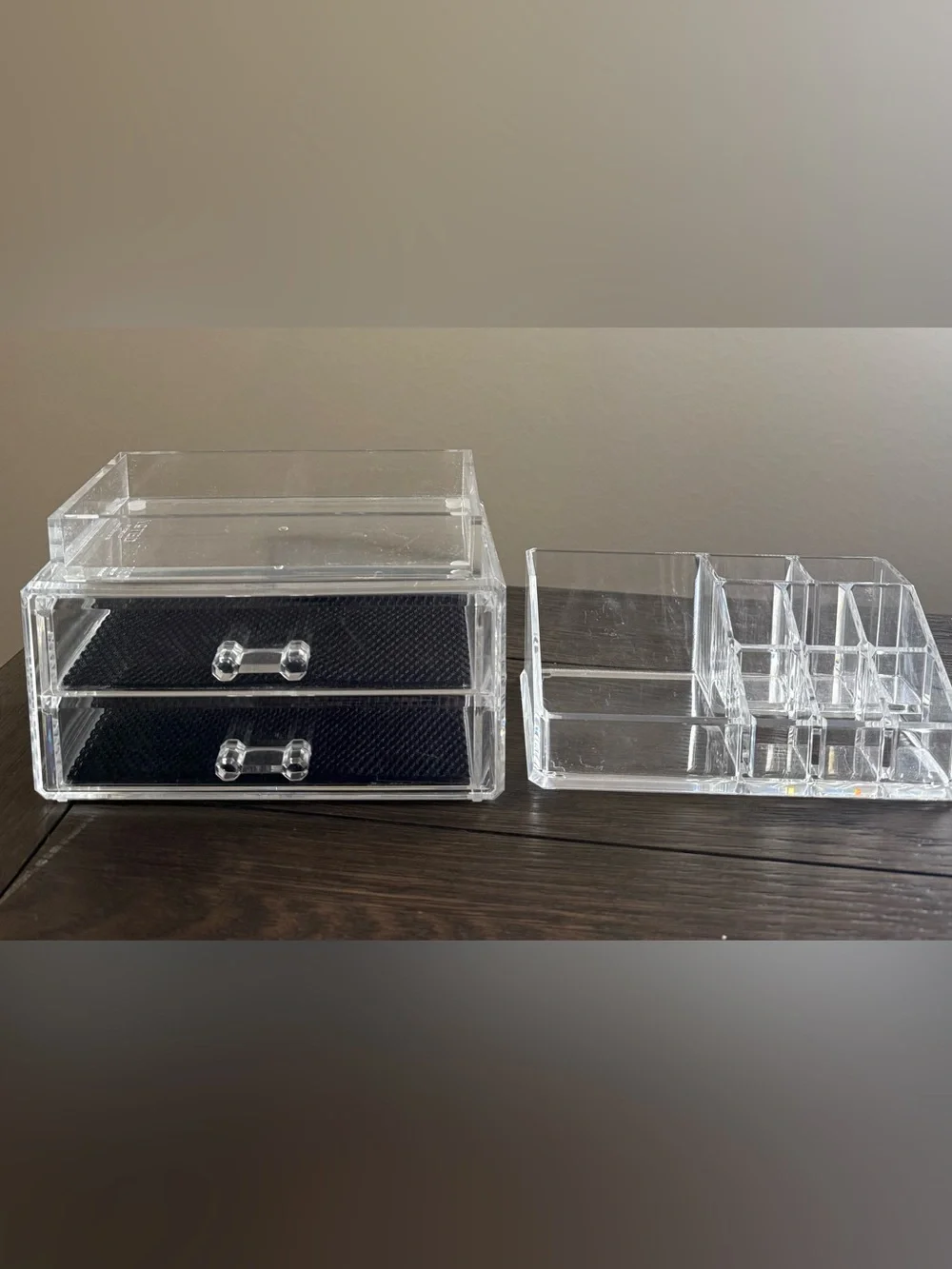 Clear Acrylic Makeup & Desk Organizer Set
